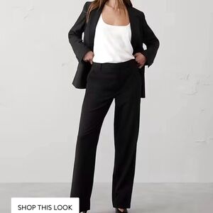 BANANA REPUBLIC black suit: JACKET (0P) and 2x PANTS (00P and 0P) Dry Cleaned